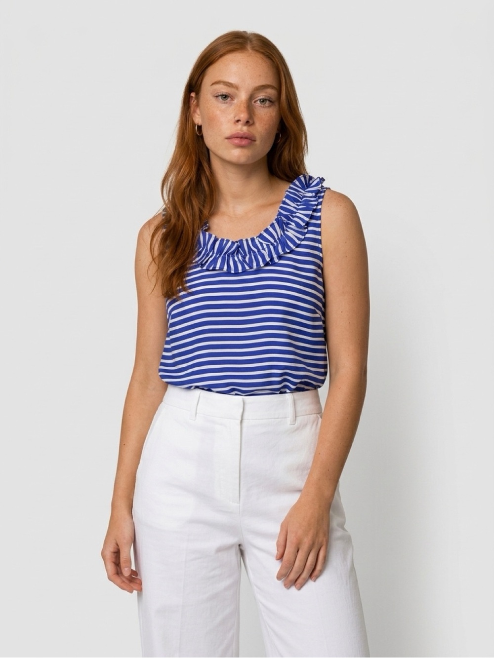 Talbots Blue and White Striped Tank Top